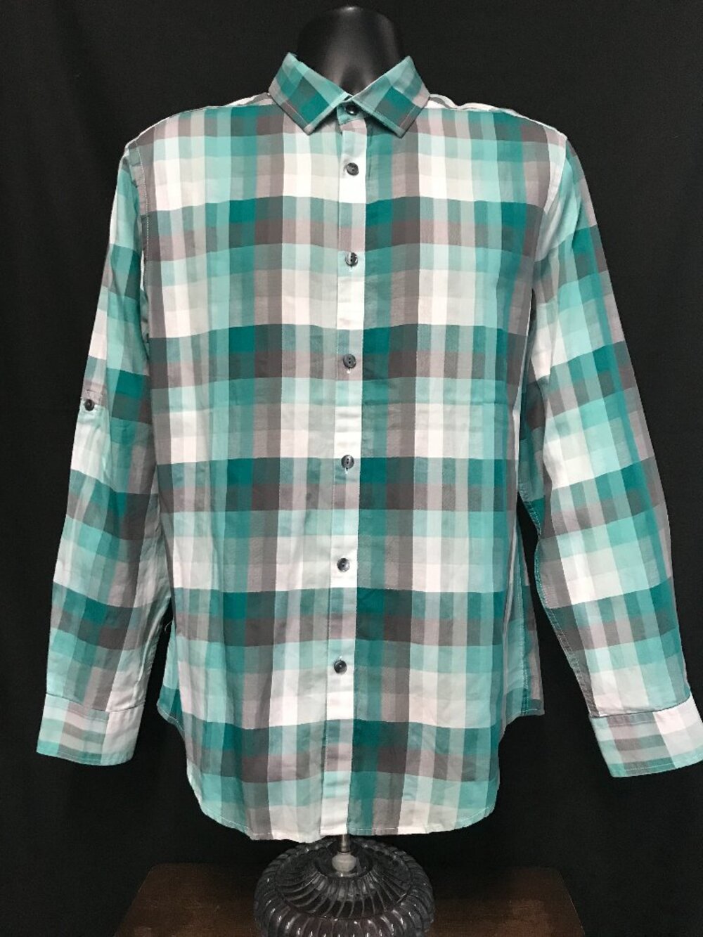 Aflani Men's Owen Plaid Long-Sleeve Shirt, Size M